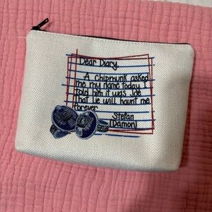 The Vampire Diaries White Zipper Pouch